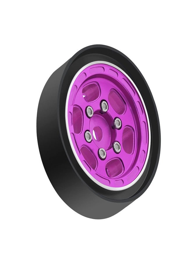 DJX 4PCS Brass 1.0inch Beadlock Wheel Hubs with Brass Rings for 1/18 Traxxas TRX4M Stock Wheel Tire(Pink) - Image 5